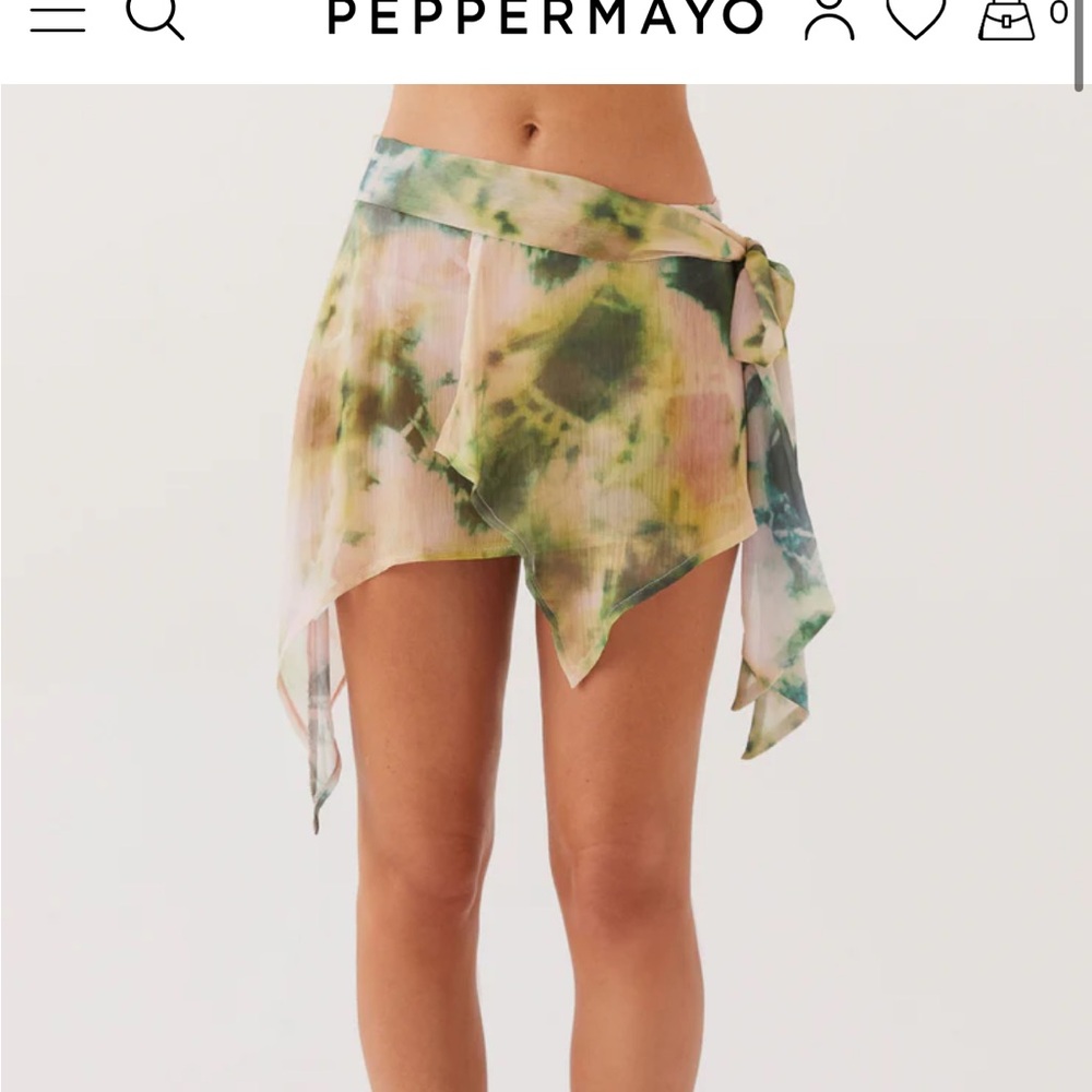 Peppermayo Exclusive - Sariah Tie Mini Skirt -
Rainforest